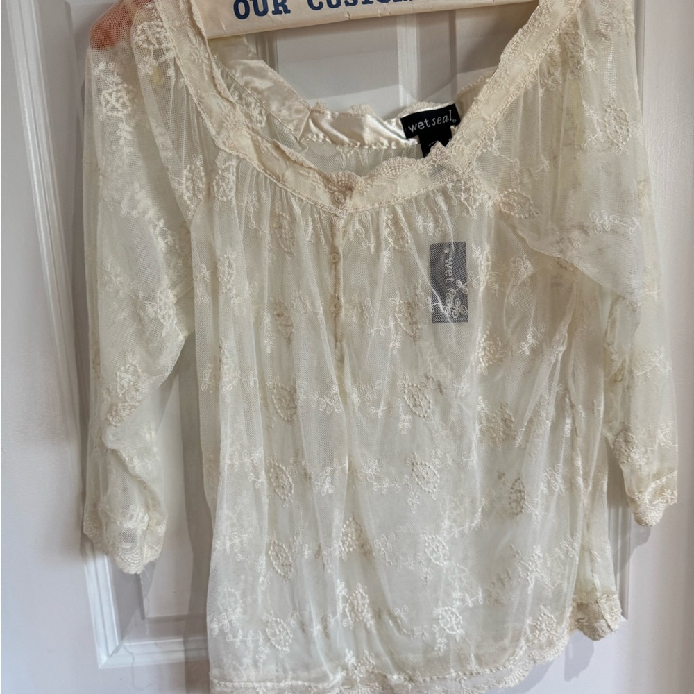 Wet Seal Cream Lace Women's Top